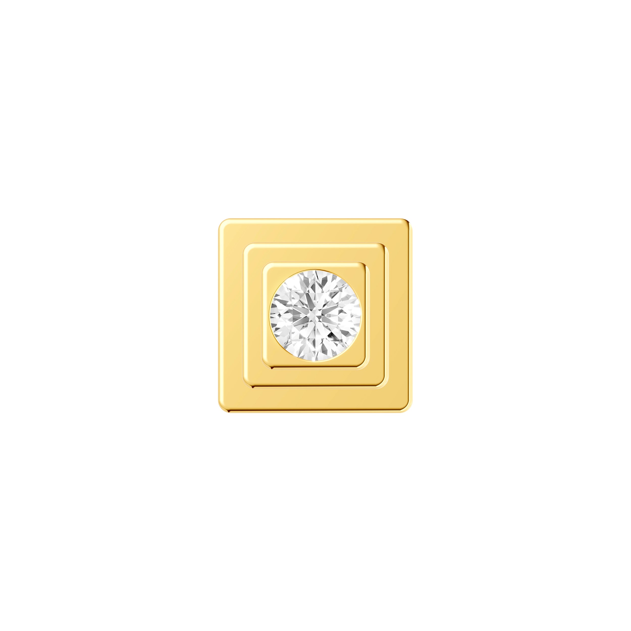 14K Yellow Gold 0.05tcw Diamond Frame Stud Earrings