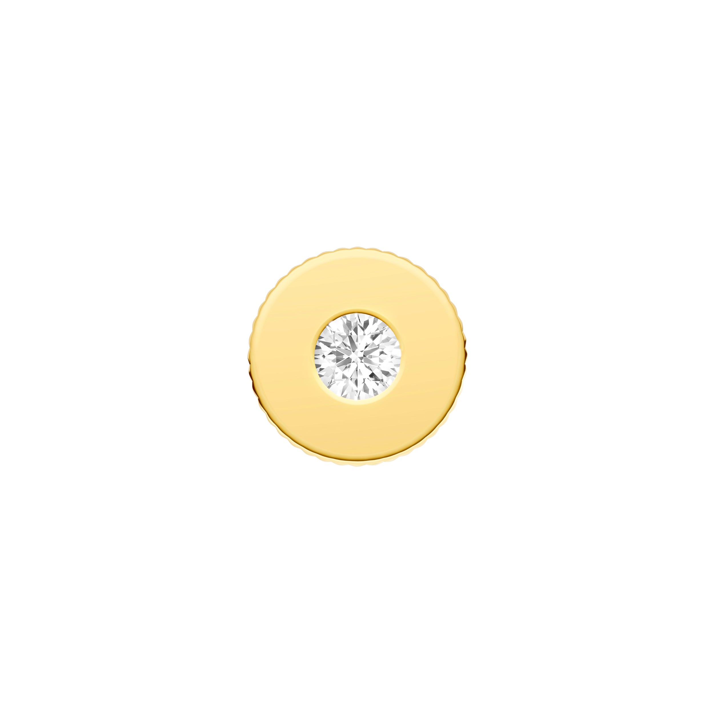 14K Yellow Gold 0.05tcw Diamond Ridge Edge Stud Earrings Birmingham Jewelry Earrings Birmingham Jewelry