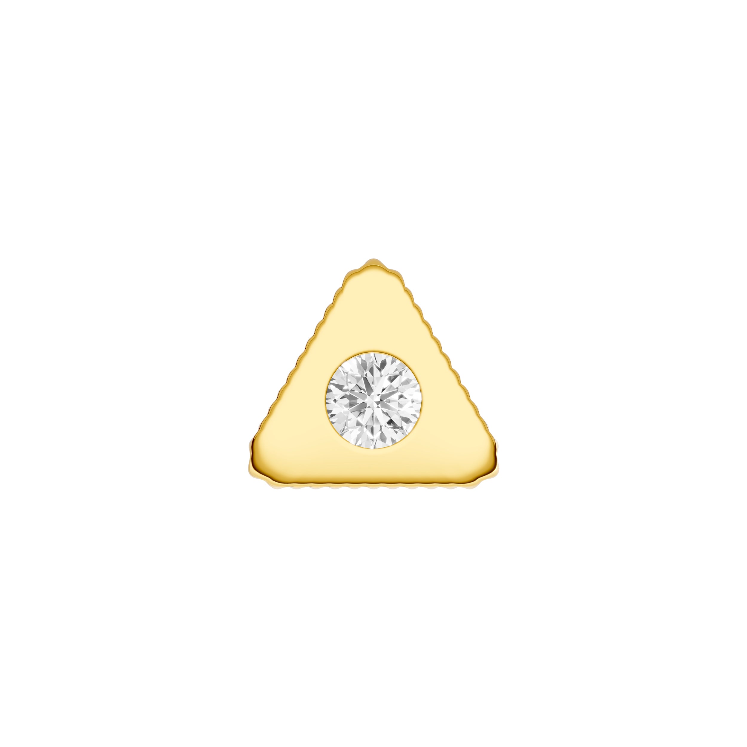 14K Yellow Gold 0.05tcw Triangle Shape Ridge Edge Stud Earrings Birmingham Jewelry Earrings Birmingham Jewelry