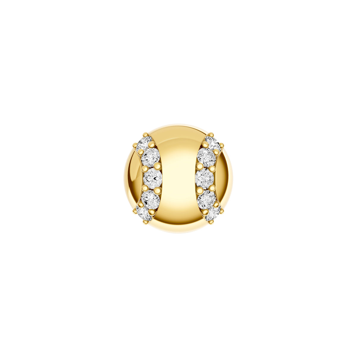 14K Yellow Gold 0.10tcw Diamond Baseball Stud Earrings Birmingham Jewelry Earrings Birmingham Jewelry