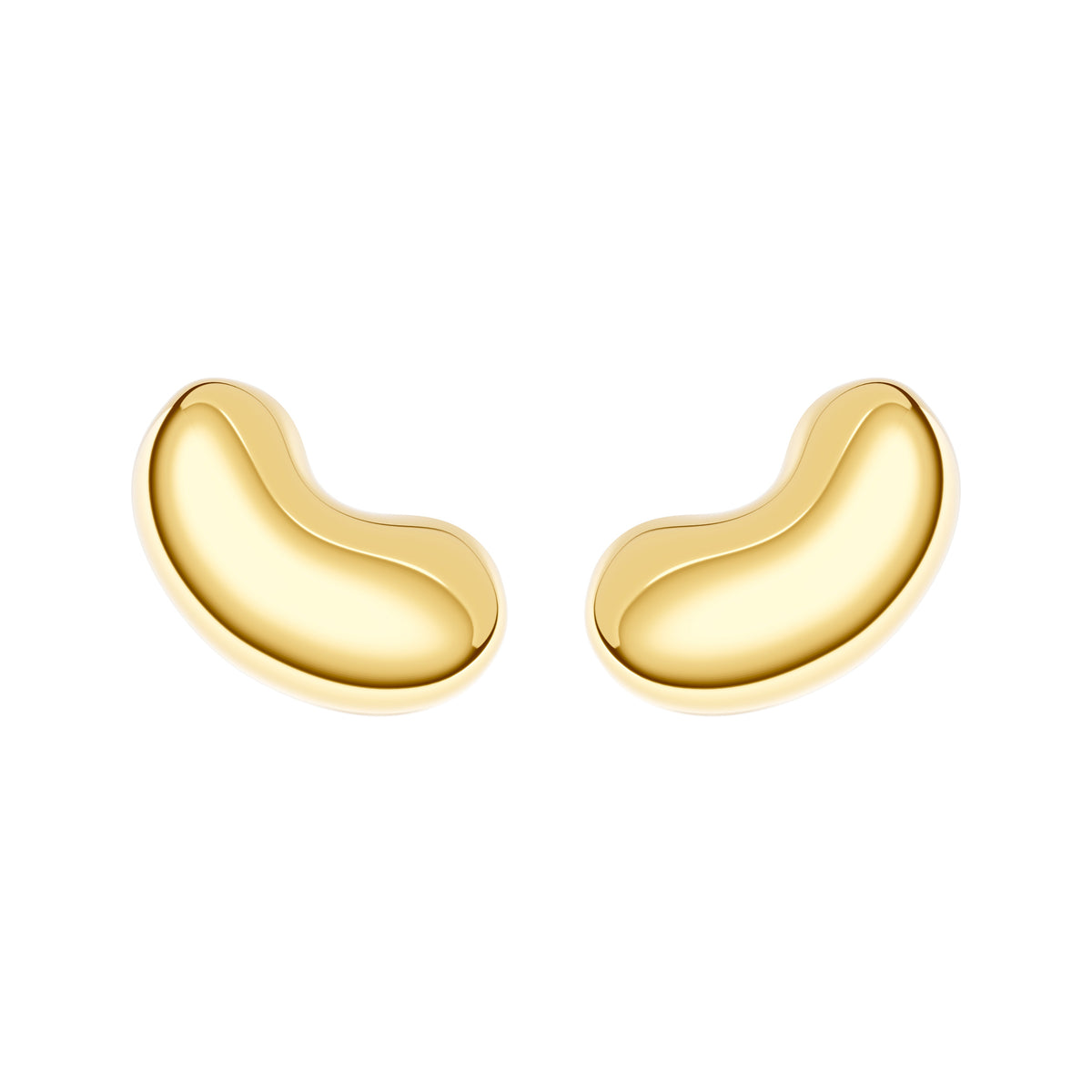 14K Yellow Gold Bean Stud Earrings Birmingham Jewelry Earrings Birmingham Jewelry