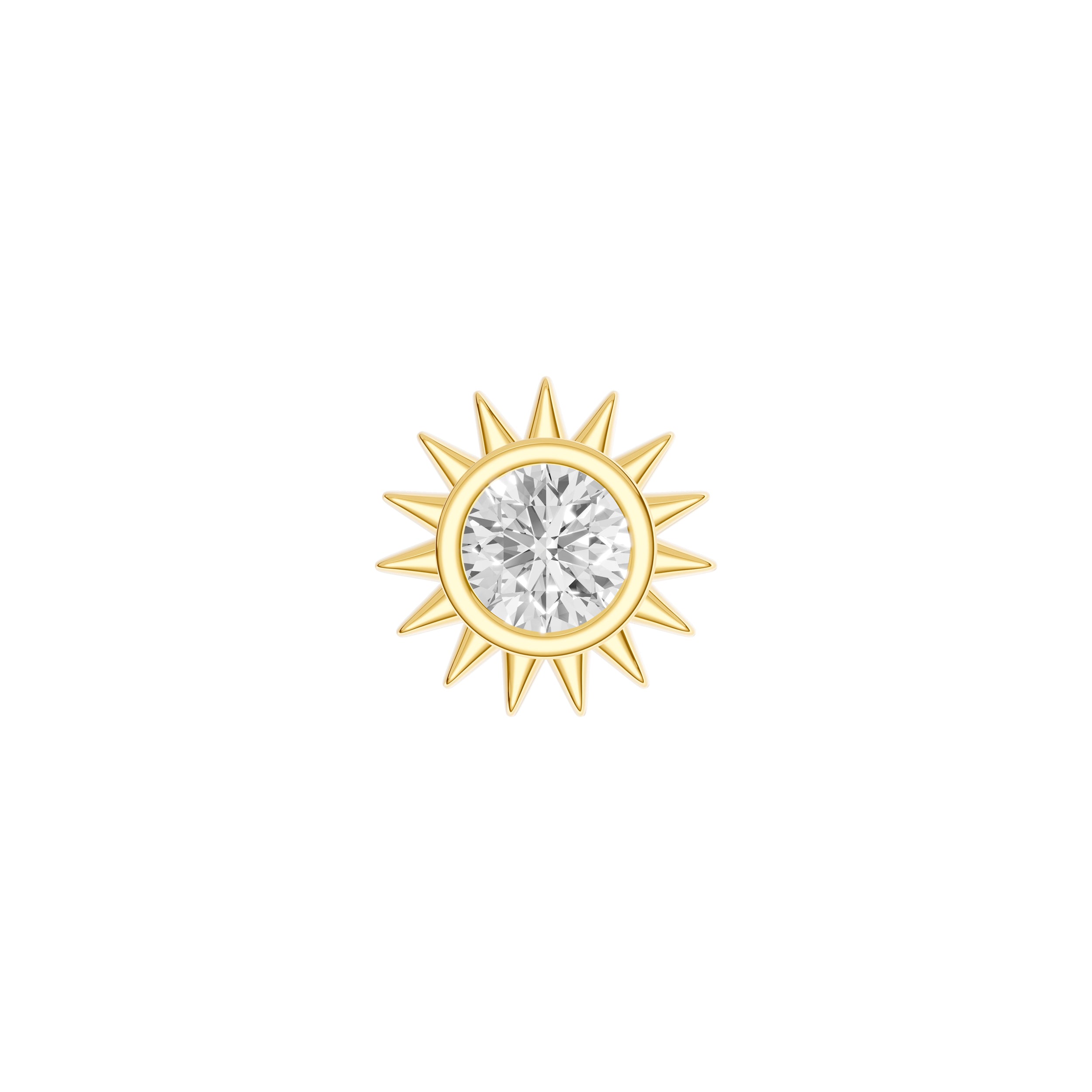 14K Yellow Gold 0.05tcw Diamond Sun Stud Earrings Birmingham Jewelry Earrings Birmingham Jewelry