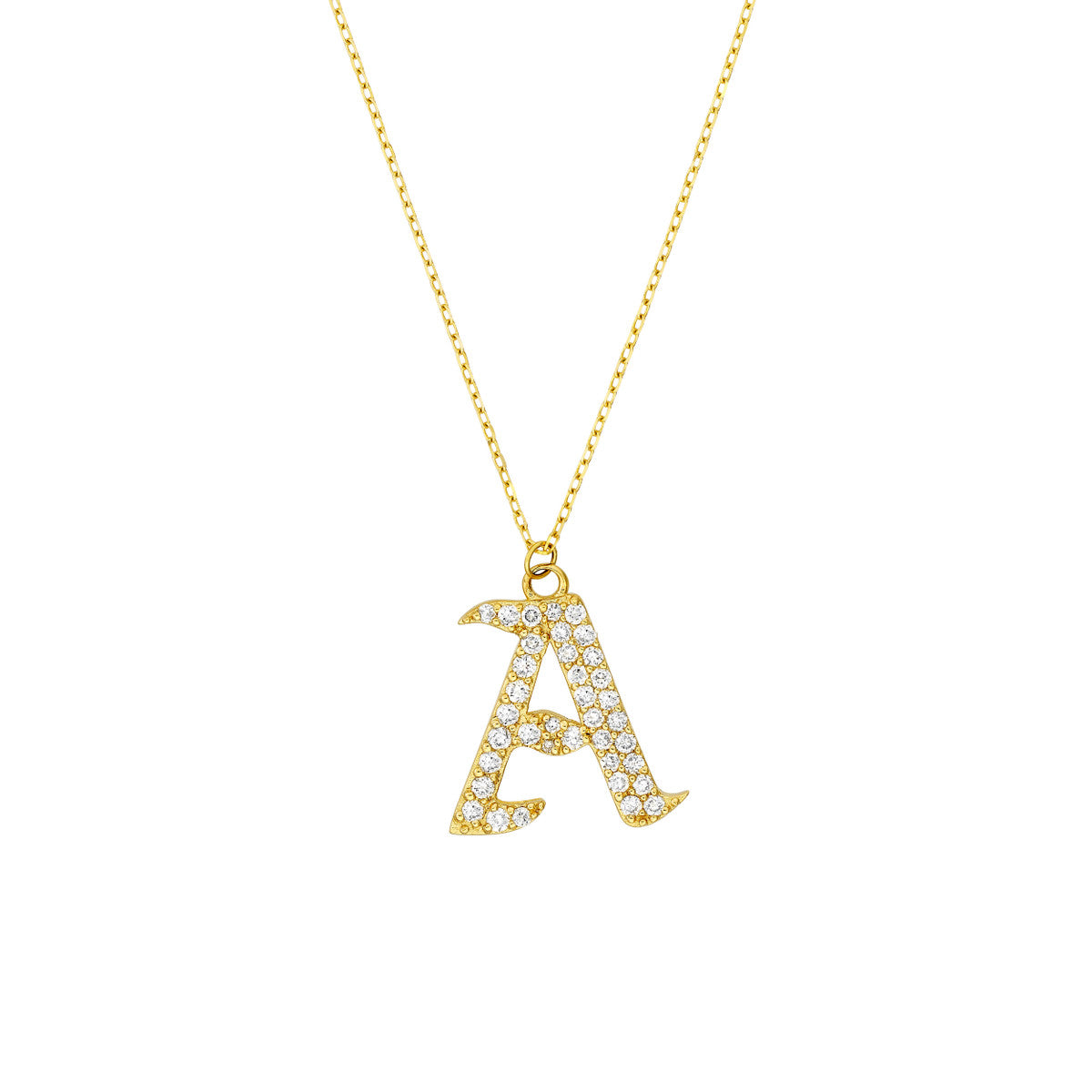 14K Yellow Gold Diamond Gothic Necklace Birmingham Jewelry Necklace Birmingham Jewelry