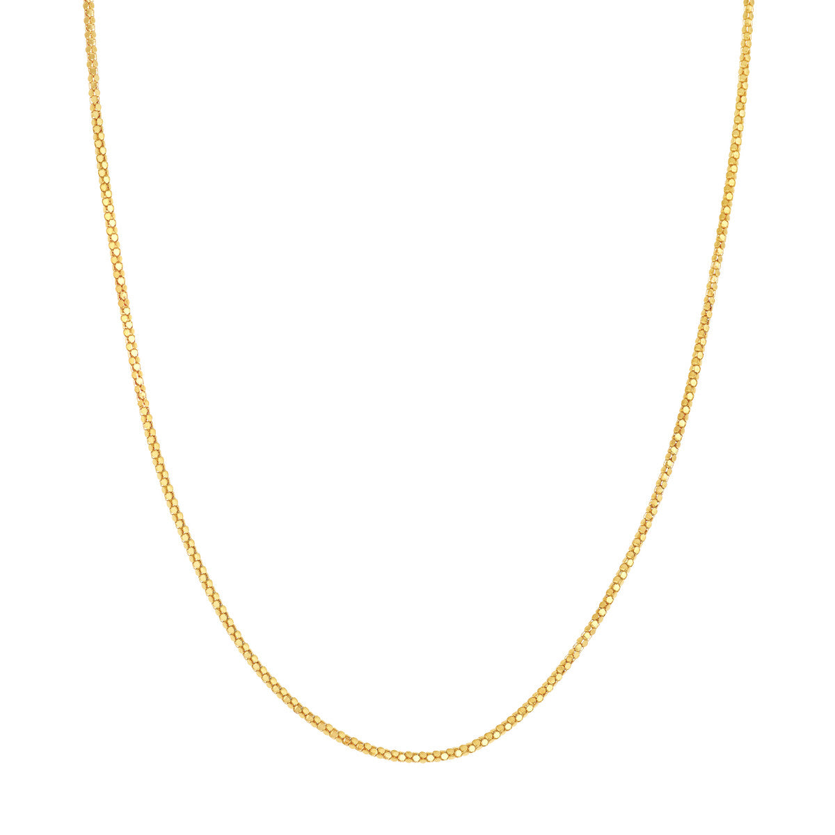 14K Yellow Gold 1.85mm Mirror Popcorn Chain