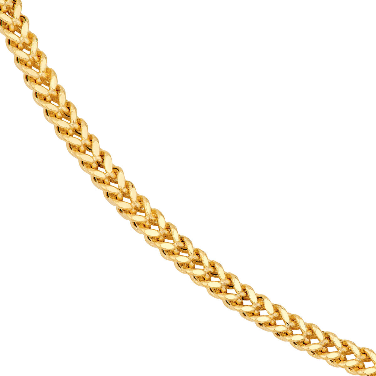14K Yellow Gold 2.65mm Hollow Square Franco Chain