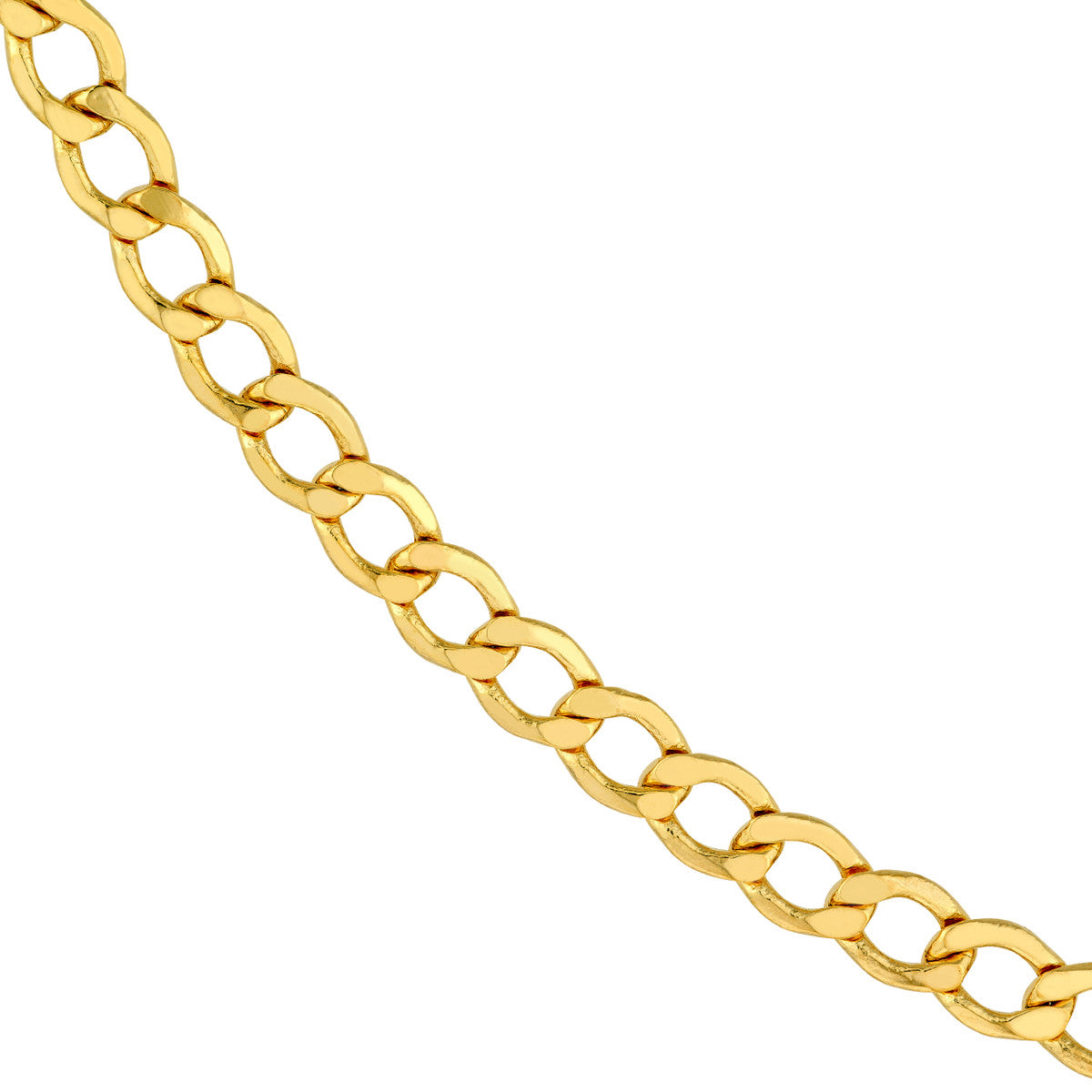 14K Yellow Gold 5.20mm Hollow D/C Curb Chain Birmingham Jewelry Gold Chain Birmingham Jewelry