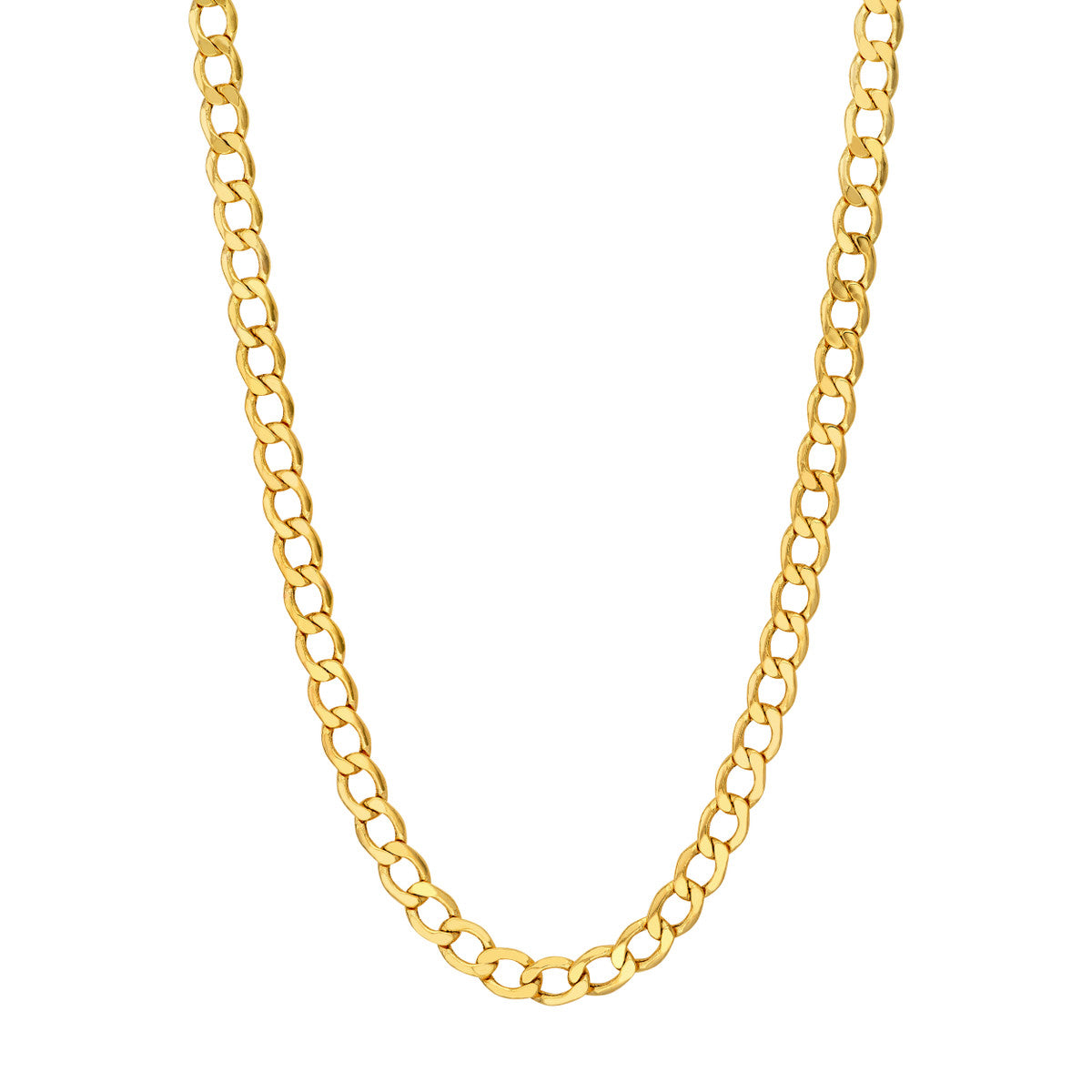14K Yellow Gold 5.20mm Hollow D/C Curb Chain Birmingham Jewelry Gold Chain Birmingham Jewelry
