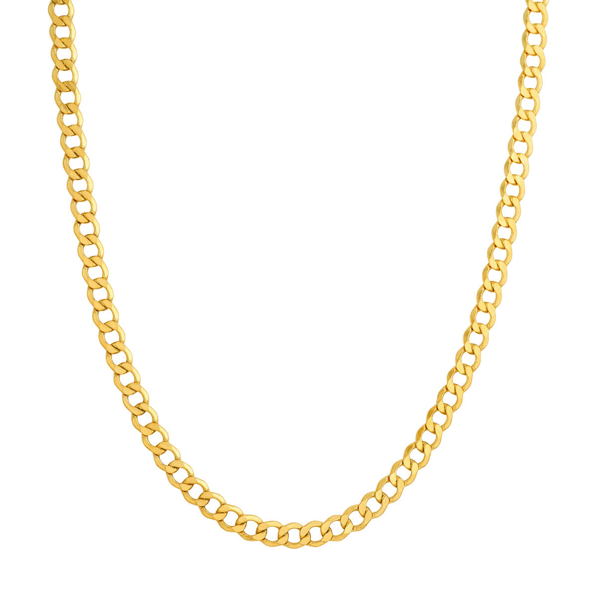 14K Yellow Gold 6.50mm Hollow D/C Curb Chain Birmingham Jewelry Gold Chain Birmingham Jewelry