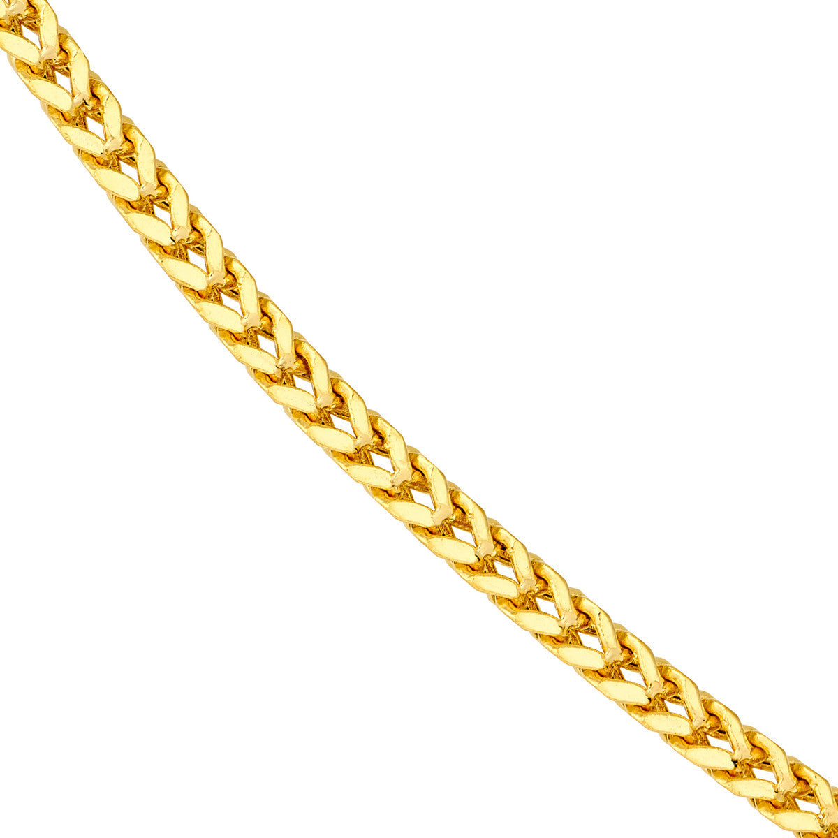 14K Yellow Gold 1.55mm Hollow Square Franco Chain