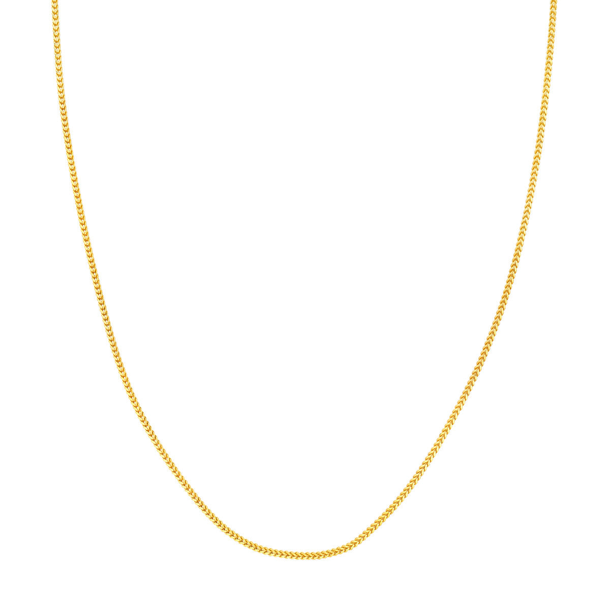 14K Yellow Gold 1.55mm Hollow Square Franco Chain