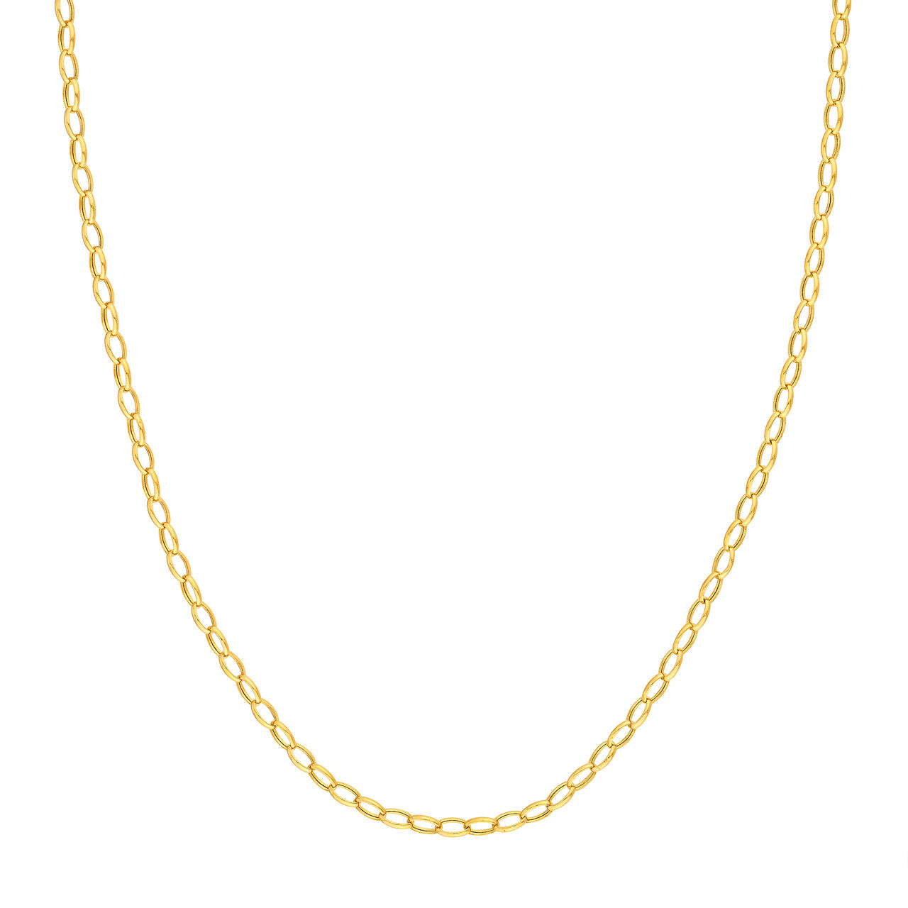 14K Yellow Gold 3.50mm Hollow Oval Rolo Chain Birmingham Jewelry Gold Chain Birmingham Jewelry