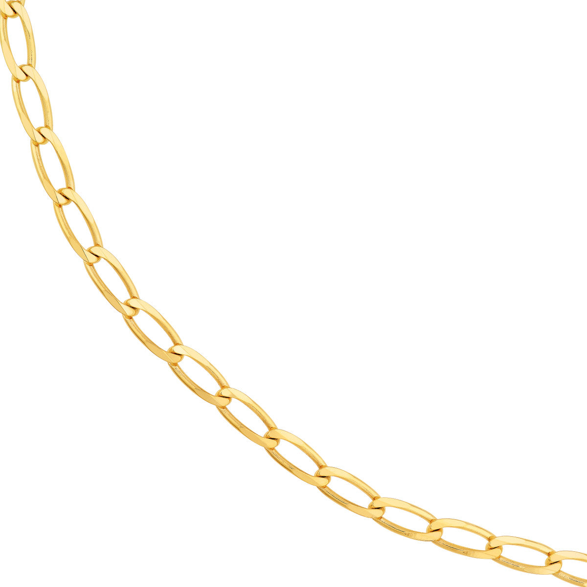 14K Yellow Gold 4.45mm D/C Long Link Curb Chain