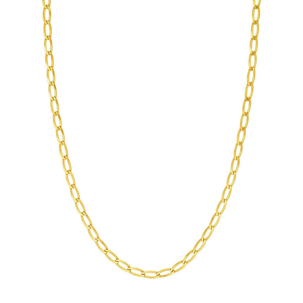 14K Yellow Gold 4.45mm D/C Long Link Curb Chain