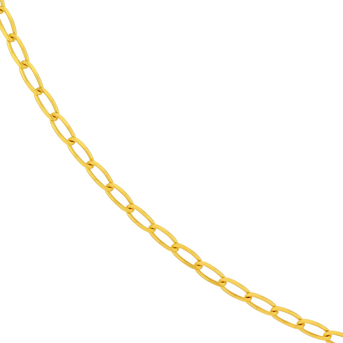 14K Yellow Gold 2.25mm Long Link Curb Chain