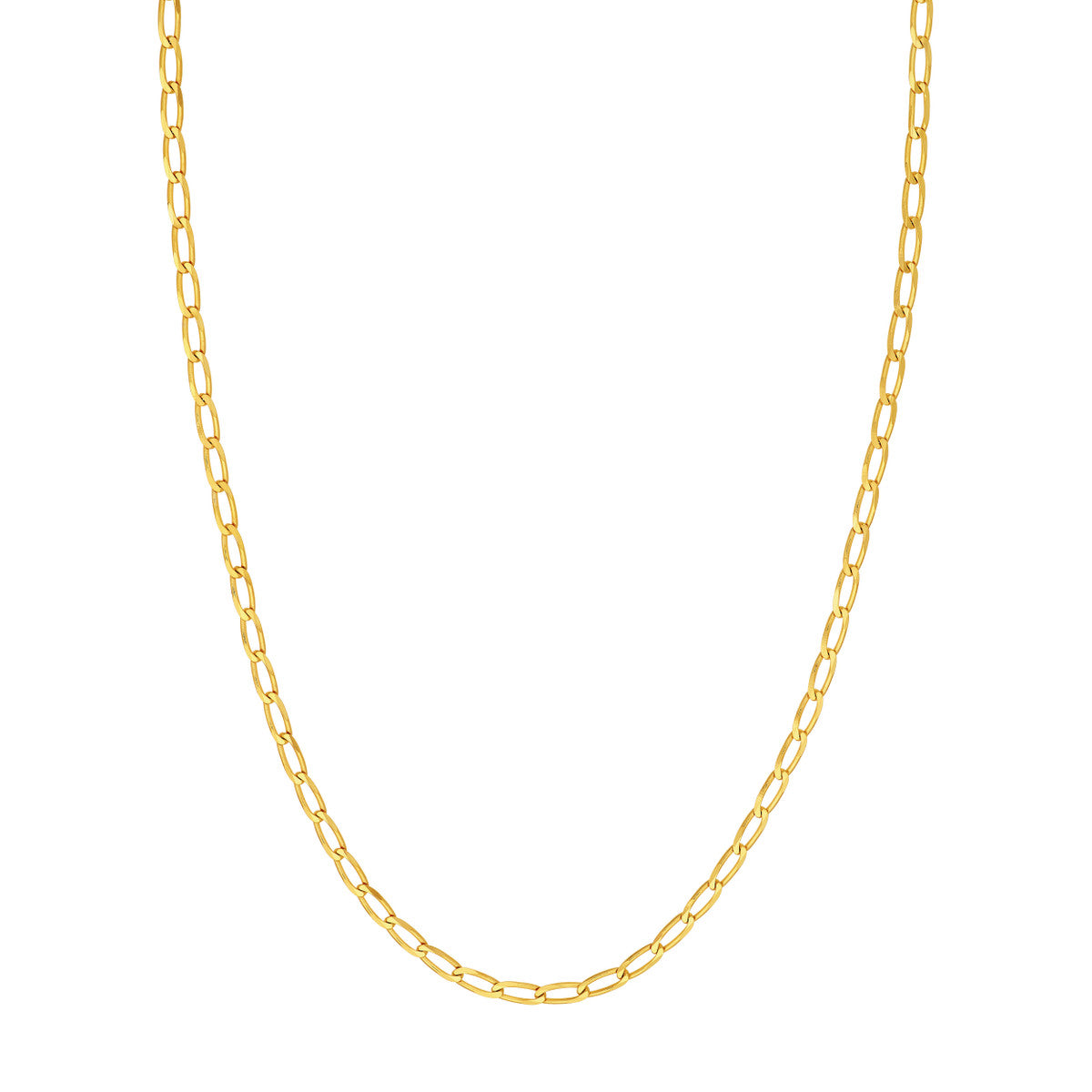 14K Yellow Gold 3.80mm Long Link Curb Chain