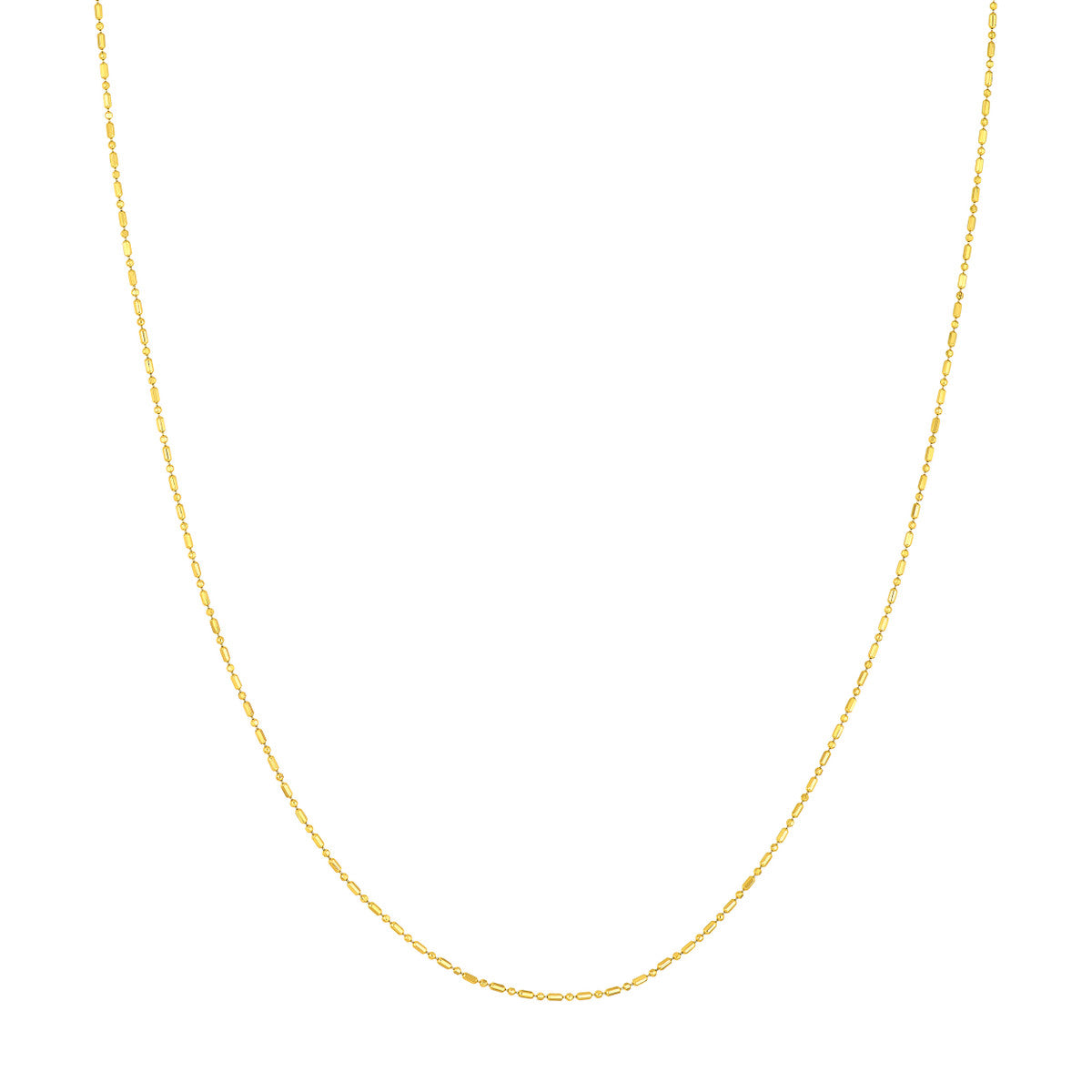 14K Yellow Gold 1.00mm D/C Bead and Bar Chain