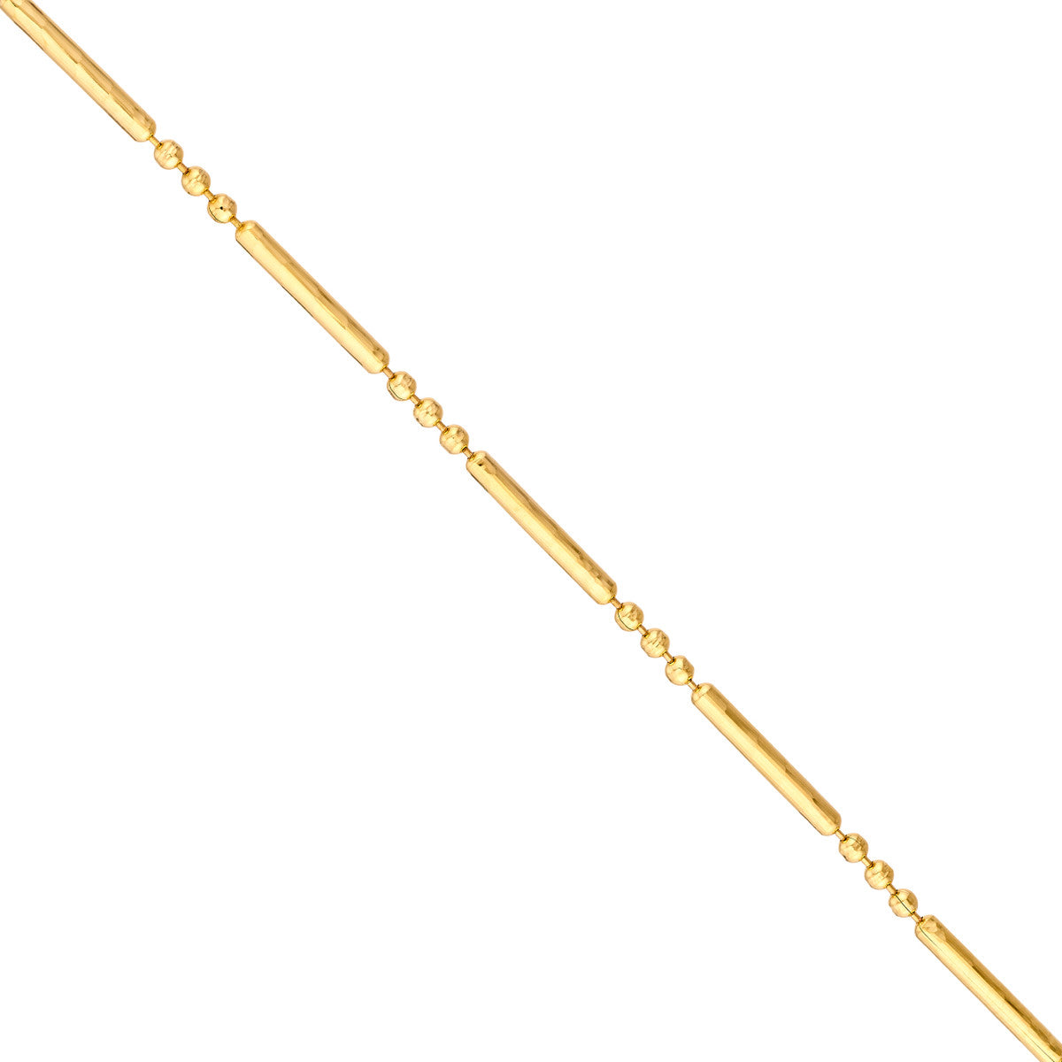 14K Yellow Gold 1.50mm D/C 3+1 Bead and Bar Chain Birmingham Jewelry Gold Chain Birmingham Jewelry