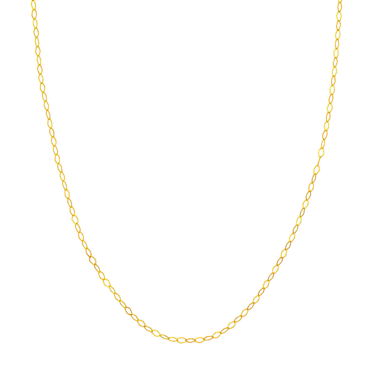 14K Yellow Gold 2.50mm Single Link Piatto Chain Birmingham Jewelry Gold Chain Birmingham Jewelry