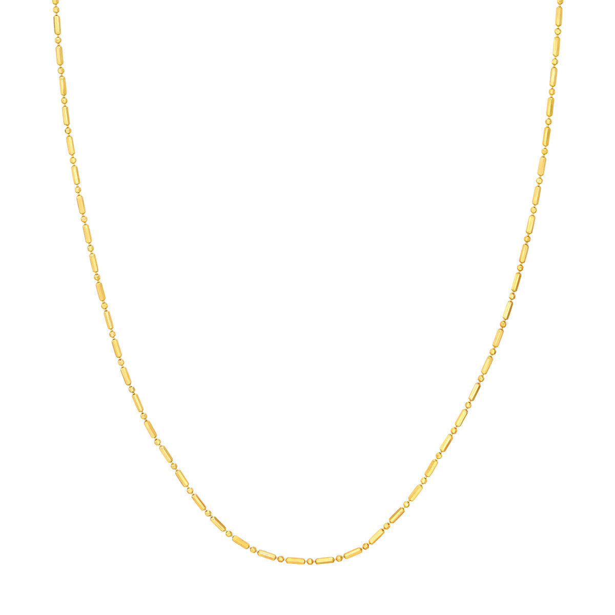 14K Yellow Gold 1.50mm Bead and Long Bar Chain Birmingham Jewelry Gold Chain Birmingham Jewelry