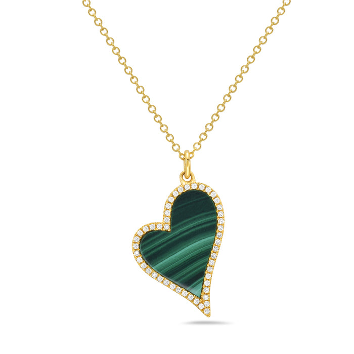 14K Yellow Gold Elongated Heart Necklace Birmingham Jewelry Necklace Birmingham Jewelry