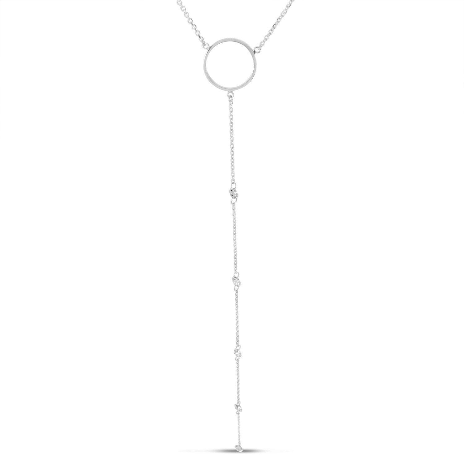 14K Gold Dashing Diamond Circle Lariat Necklace Birmingham Jewelry Necklace Birmingham Jewelry
