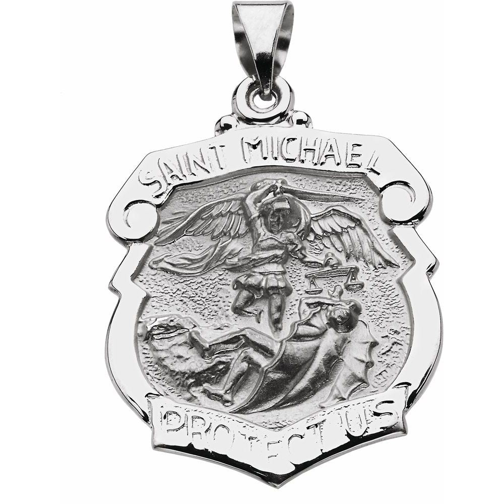 14K Yellow Gold Hollow St. Michael Medal Birmingham Jewelry Charm Birmingham Jewelry