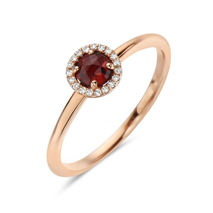 14K Rose Gold Garnet And Diamond Ring Birmingham Jewelry Ring Birmingham Jewelry