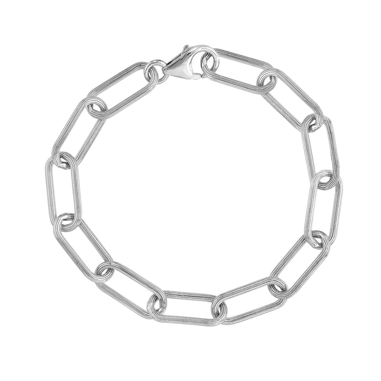 Sterling Silver 8.90mm Long Link Paper Clip Bracelet