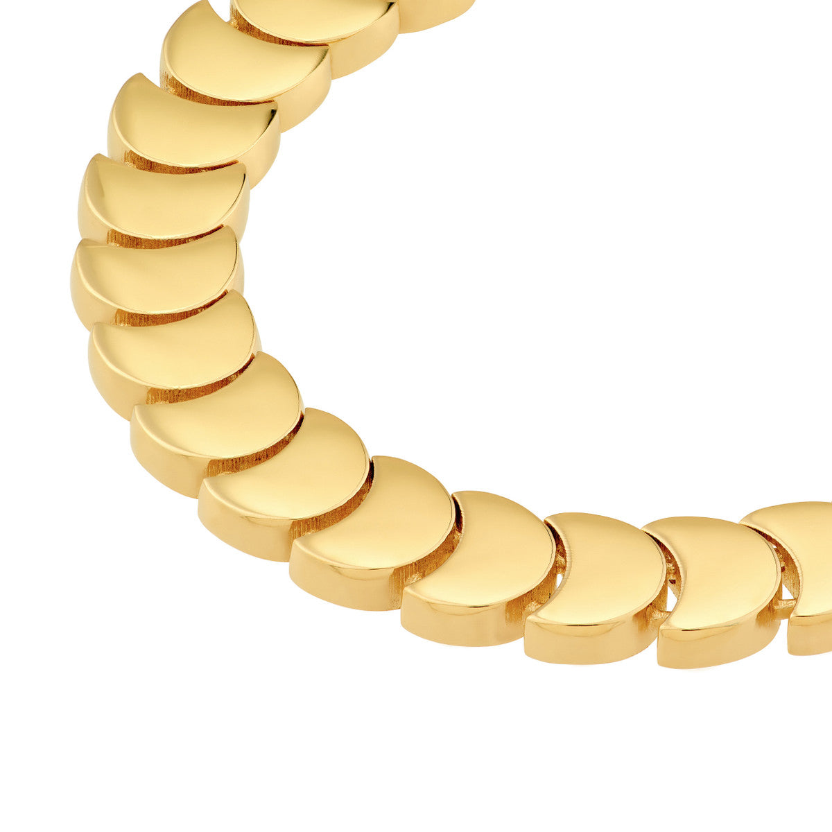 14K Yellow Gold Crescent Link Bracelet