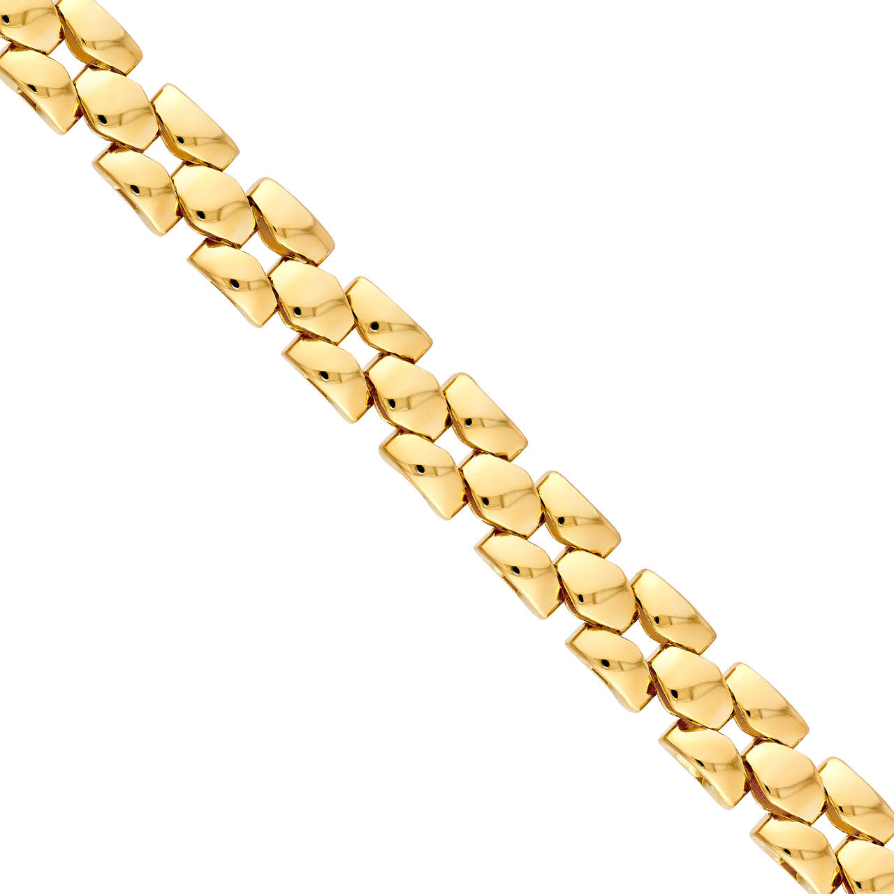 14K Yellow Gold Polished 2+1 Square Link Chain