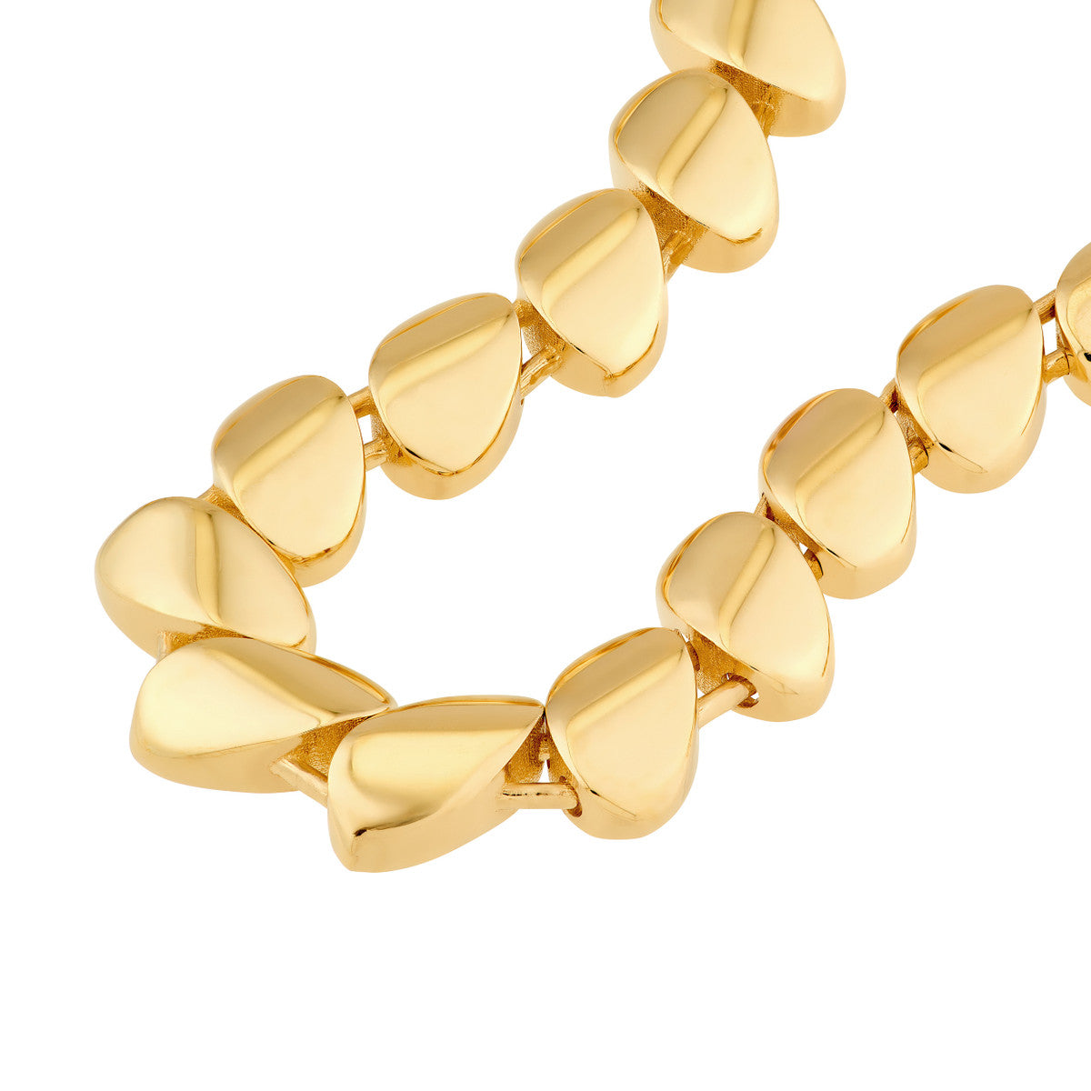 14K Yellow Gold Polished Diagonal Oval Link Bracelet Birmingham Jewelry Bracelet Birmingham Jewelry