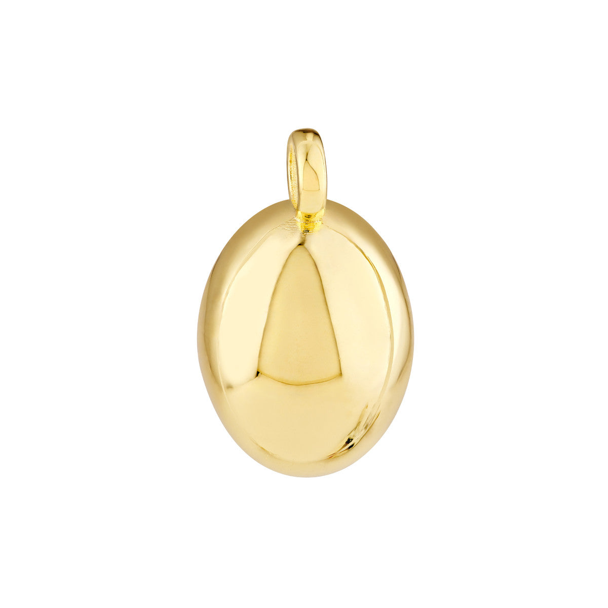 14K Yellow Gold Puffed Oval Charm