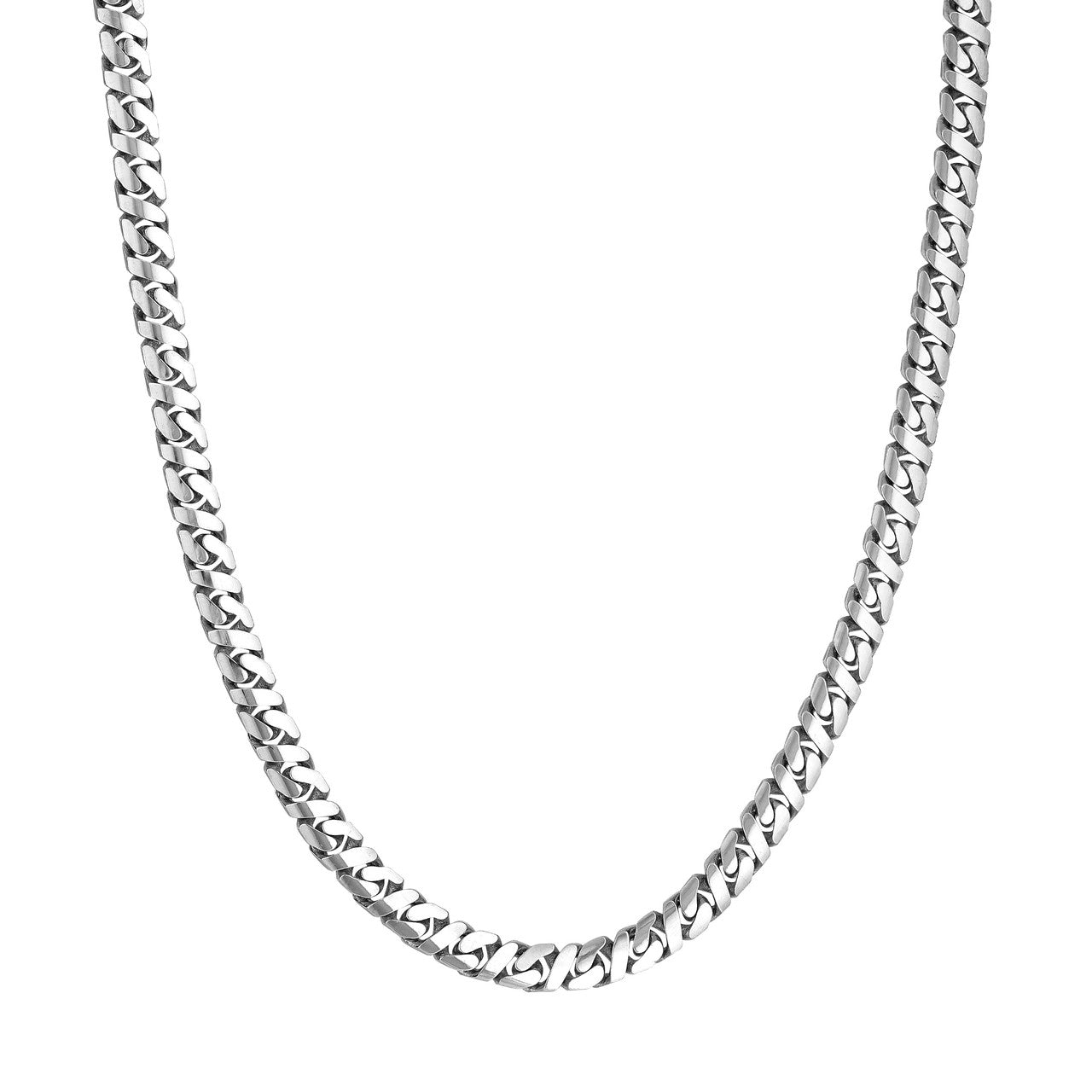 Sterling Silver 7.00mm 8 Sided D/C Curb Chain