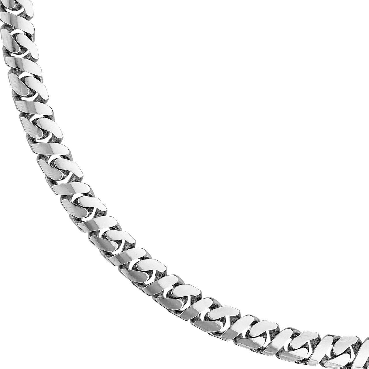 Sterling Silver 7.00mm 8 Sided D/C Curb Chain