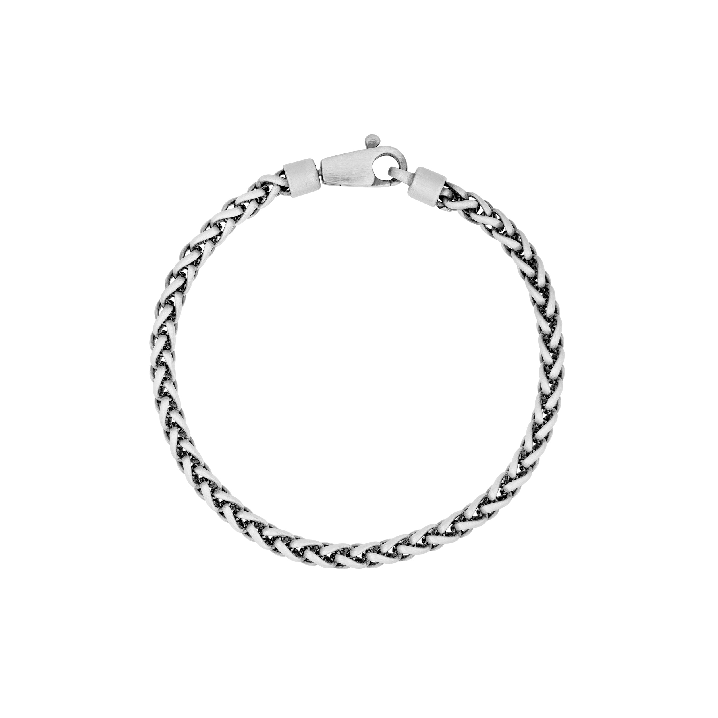 Sterling Silver 4.30mm Half Round Spiga Chain Bracelet (Gunmetal) Birmingham Jewelry Bracelet Birmingham Jewelry