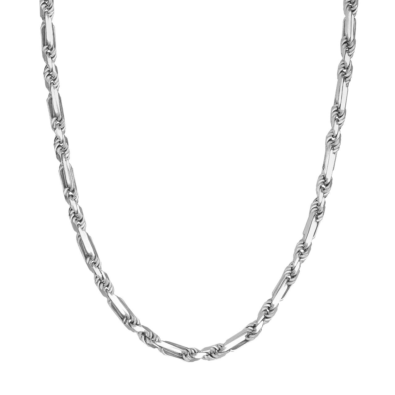 Sterling Silver 5.80mm D/C Figarope Milano Chain Birmingham Jewelry Gold Chain Birmingham Jewelry