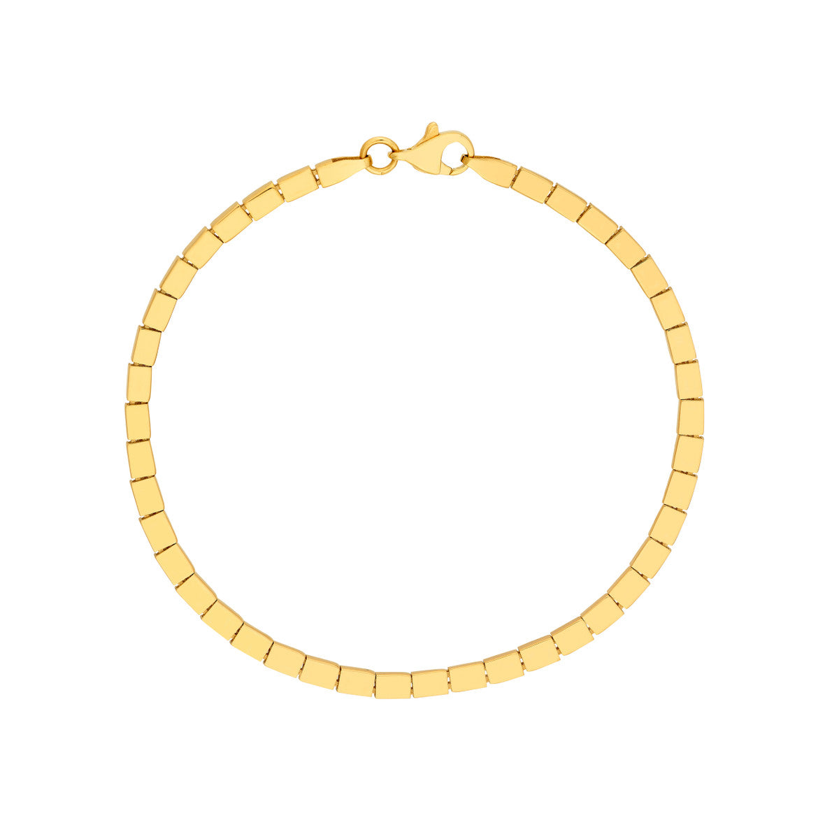 14K Yellow Gold Rectangle link Bracelet