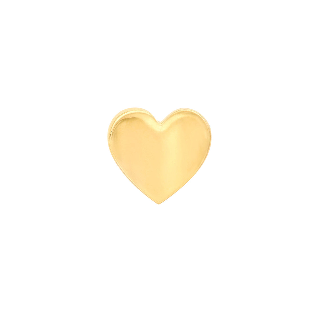 14K Yellow Gold Wavy Heart Stud Earrings