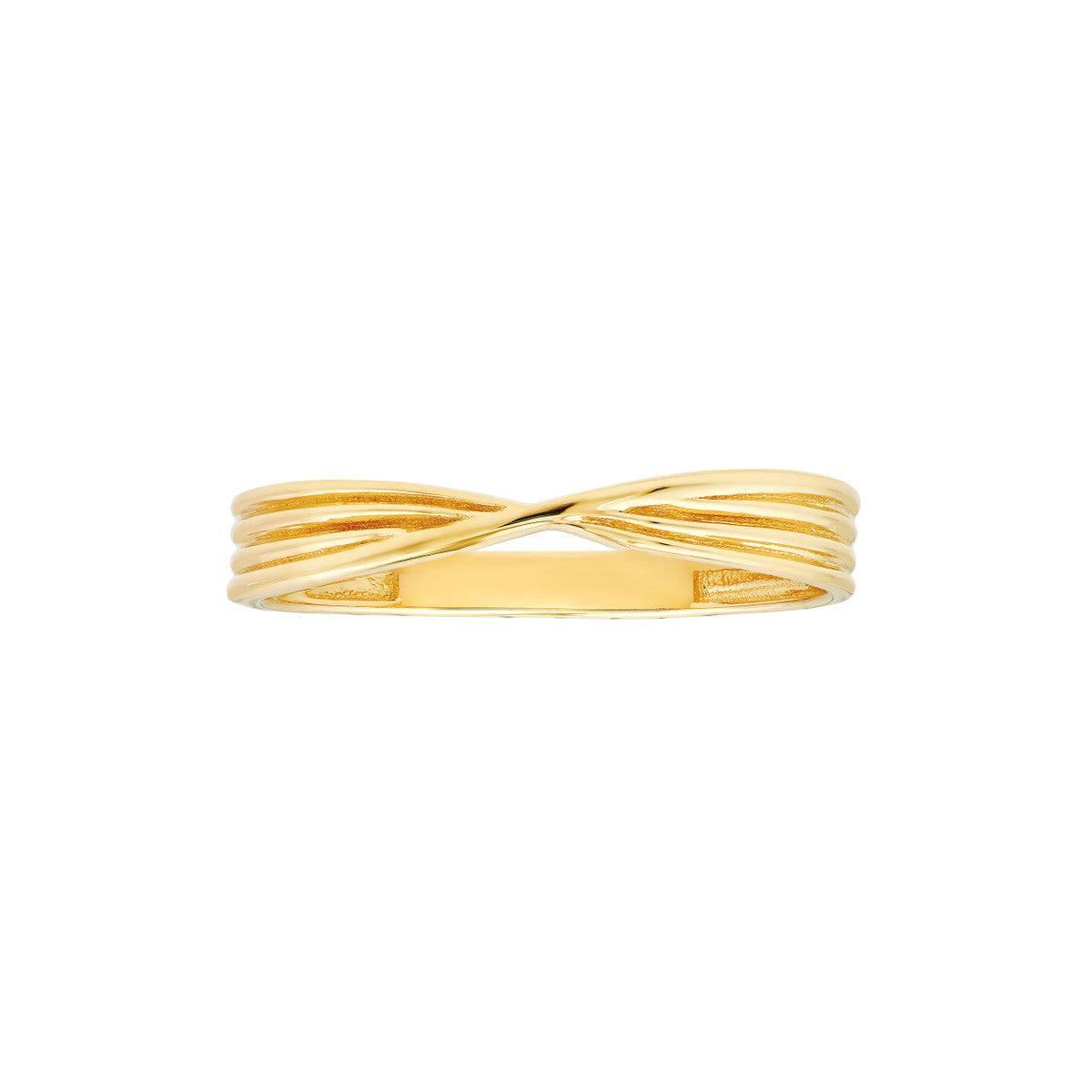 14K Yellow Gold Textured Pinched Band