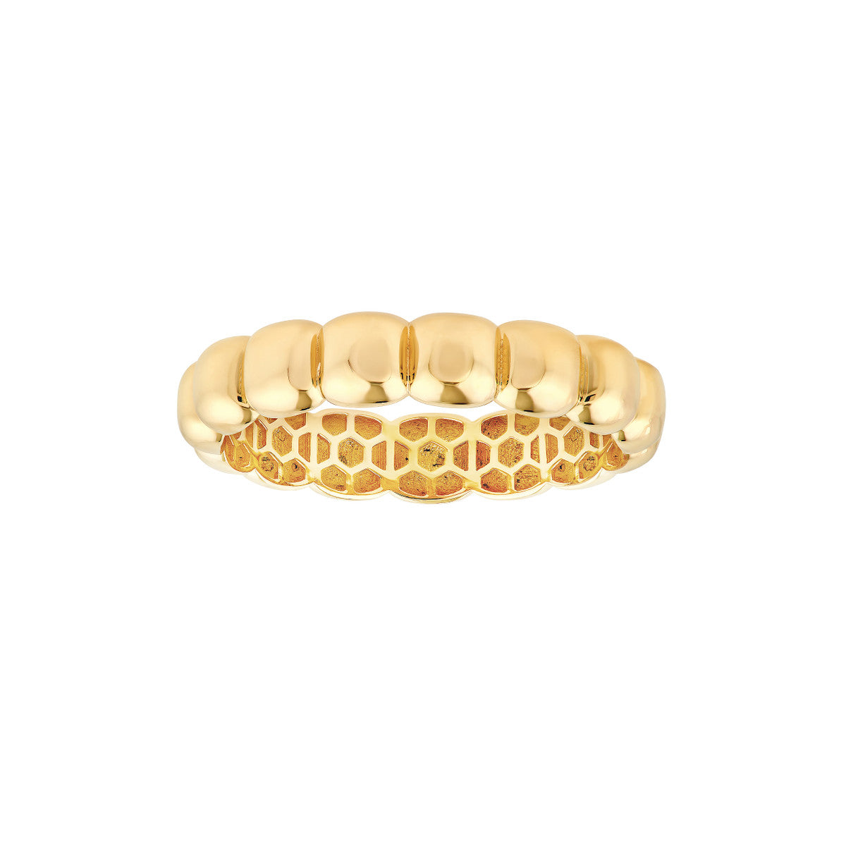 14K Yellow Gold Square Puff Band