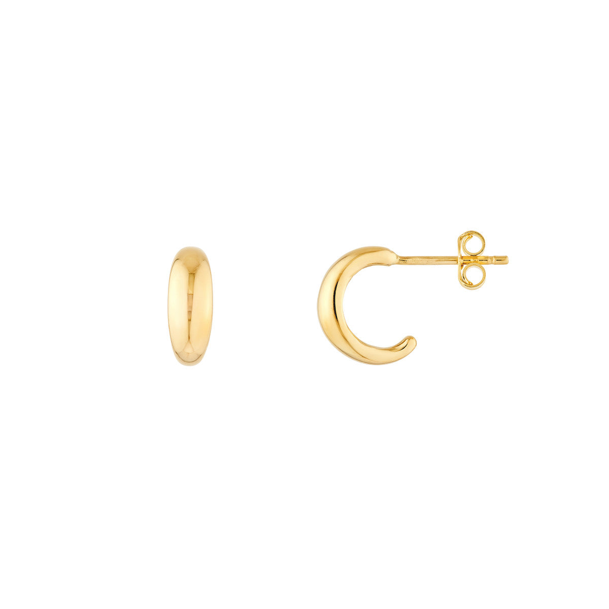 14K Yellow Gold Polished Open Hoop Earrings