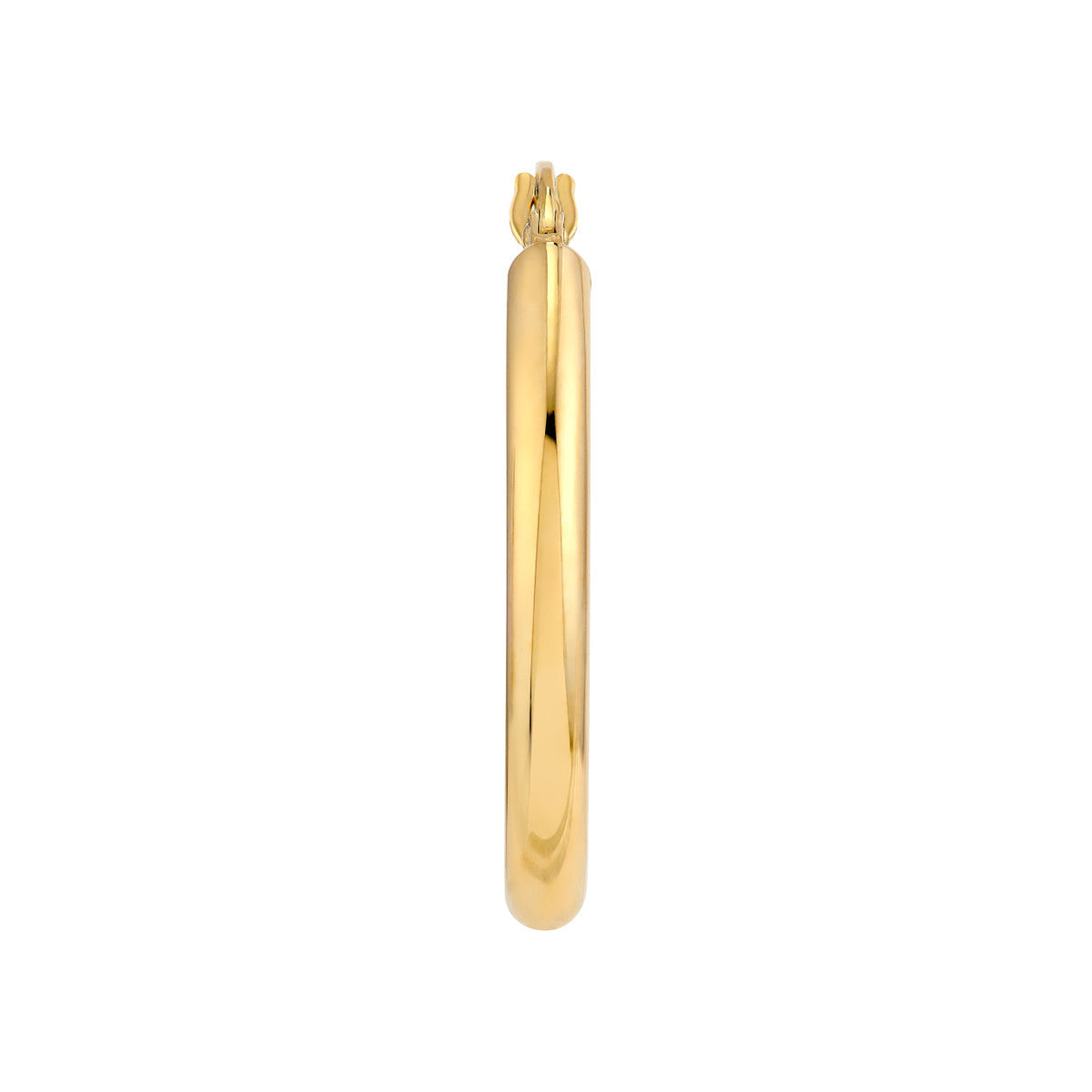 14K Yellow Gold 3.00mm Oval 20.00mm x 15.00mm Polish Tube Hoop Earrings Birmingham Jewelry Earrings Birmingham Jewelry