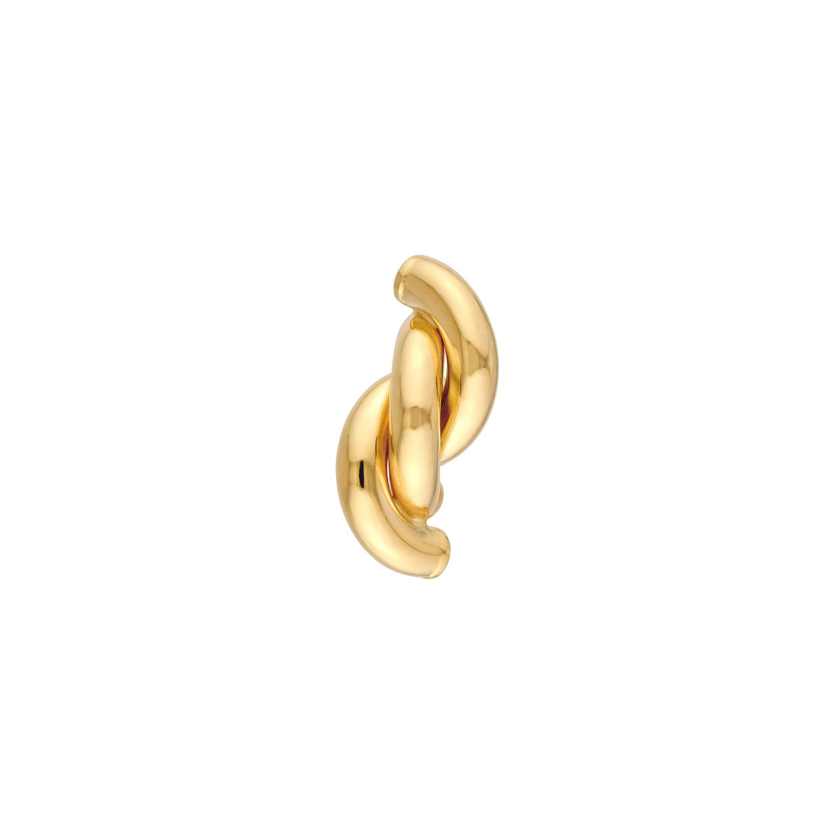 14K Yellow Gold Twist Tube Polished Stud Earrings