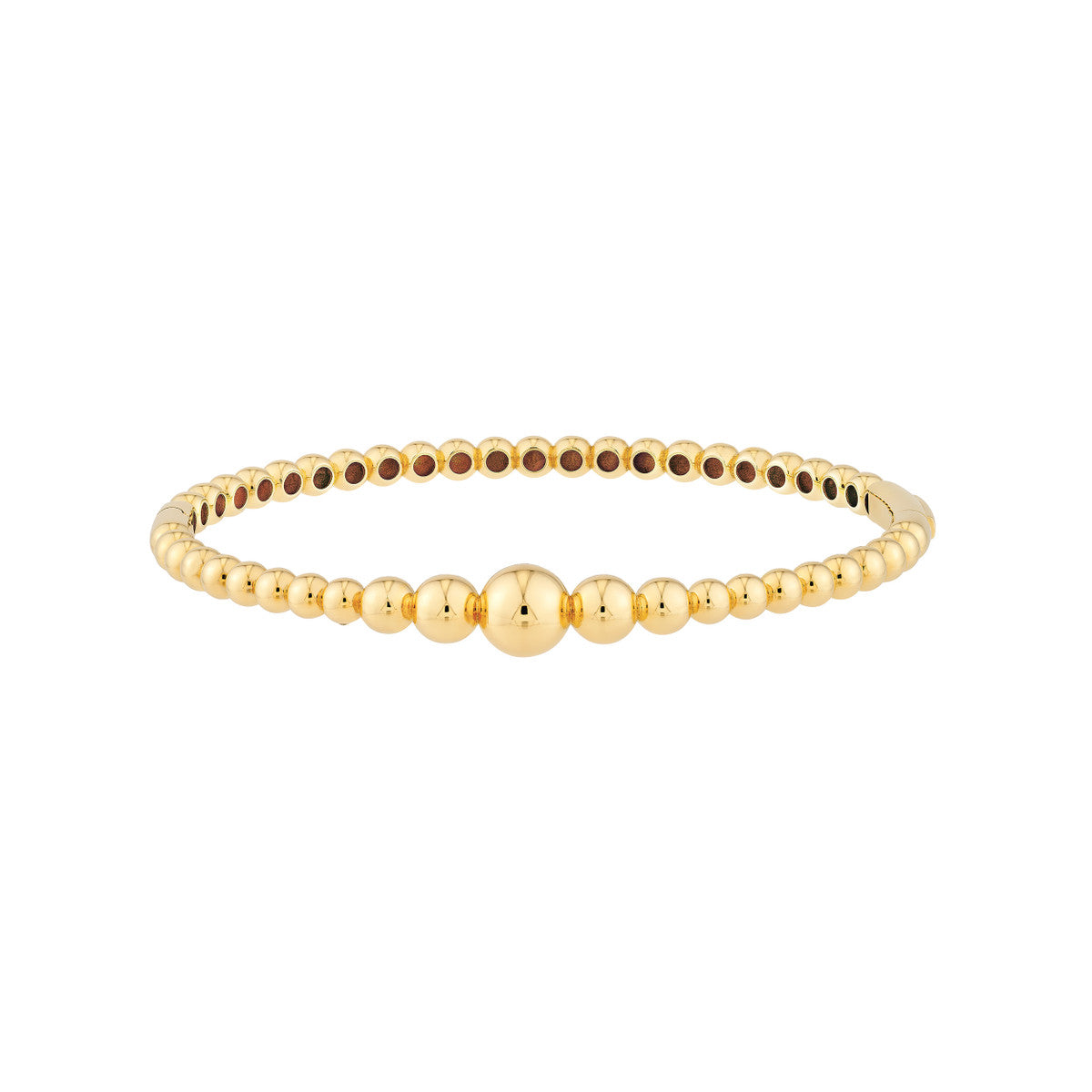 14K Yellow Gold Graduated Bead Bangle