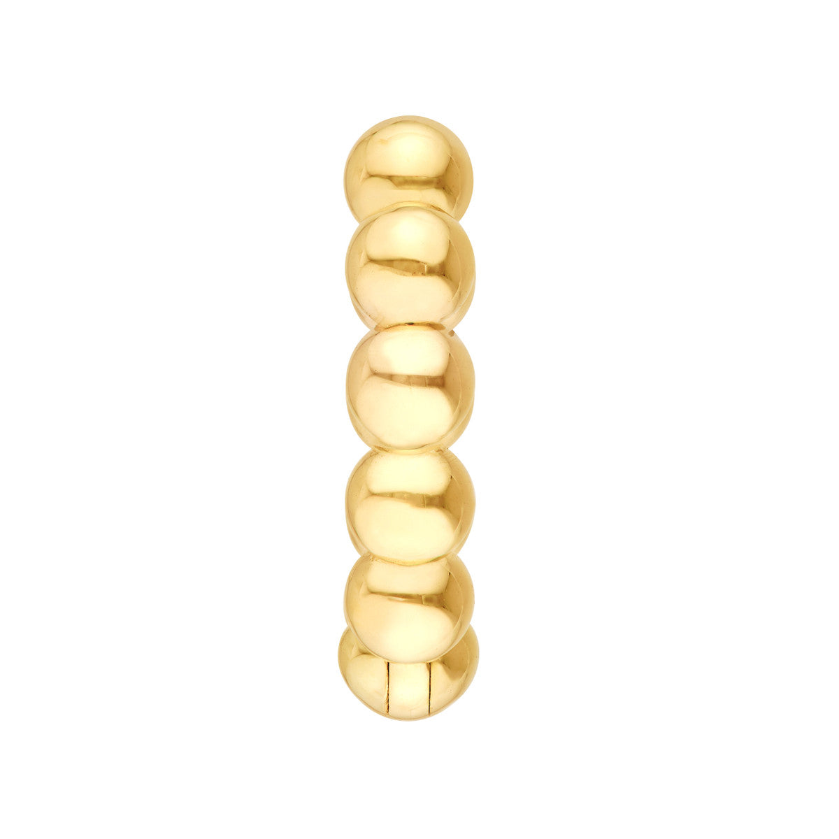 14K Yellow Gold Small Beaded Huggie Earrings