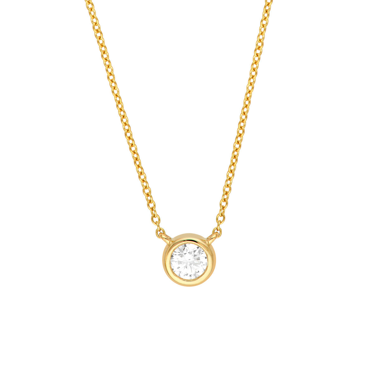 14K Gold 1/4tcw Diamond Bezel Necklace Birmingham Jewelry Necklace Birmingham Jewelry