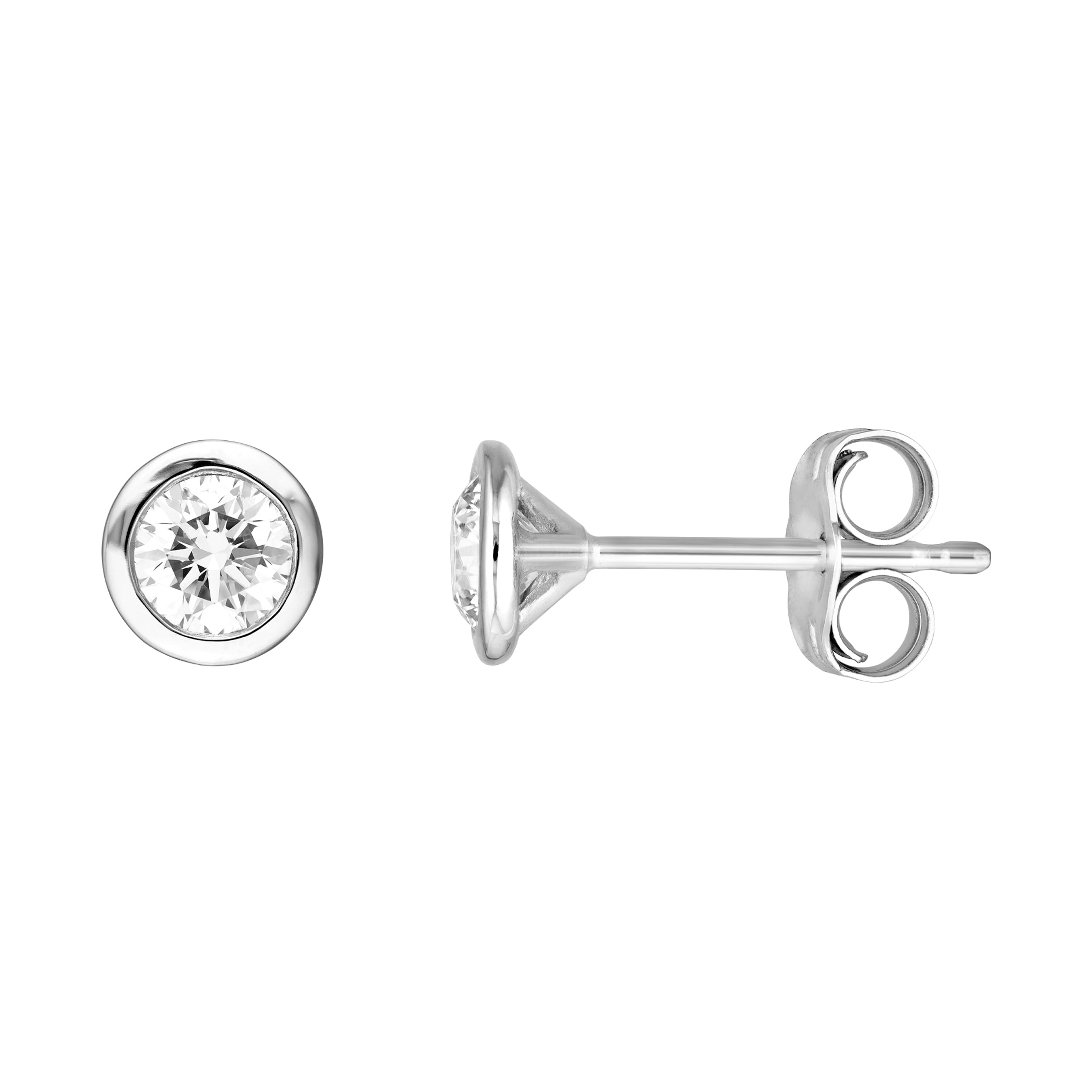 14K Gold 1/2tcw Round Diamond Martini Bezel Stud Earrings Birmingham Jewelry Earrings Birmingham Jewelry