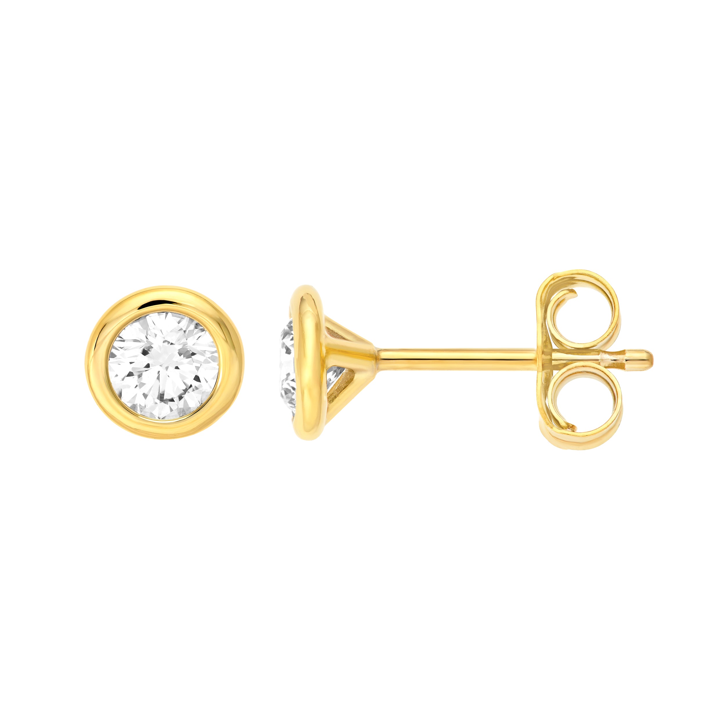 14K Gold 1/2tcw Round Diamond Martini Bezel Stud Earrings Birmingham Jewelry Earrings Birmingham Jewelry