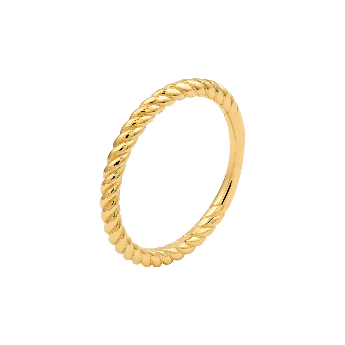 14K Yellow Gold Twisted Rope Stackable Band