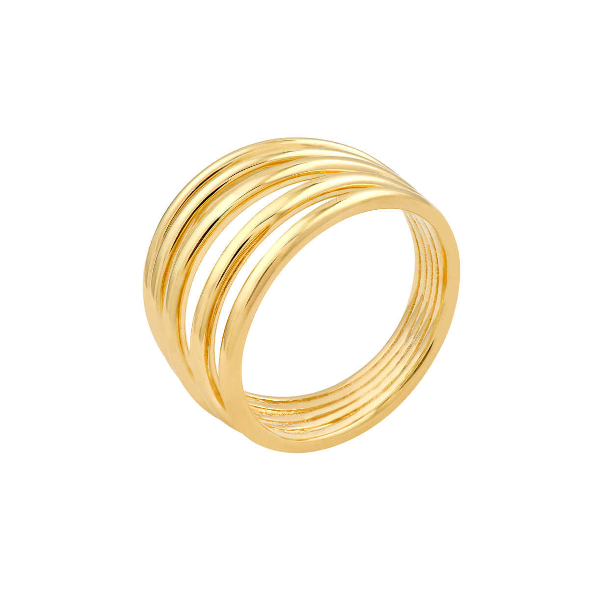 14K Yellow Gold 5 Row Cuff Ring Birmingham Jewelry Ring Birmingham Jewelry